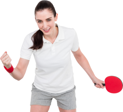 Female athlete playing ping pong