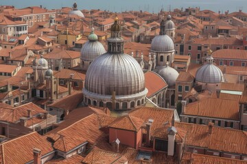 Fototapeta premium A large group of buildings Generative AI