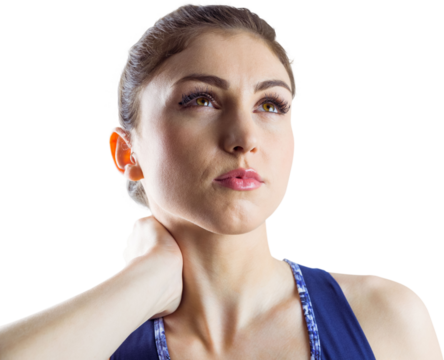 Female athlete with neck pain