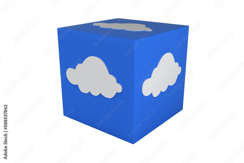 Poster digital generated image of cloud computing app cube