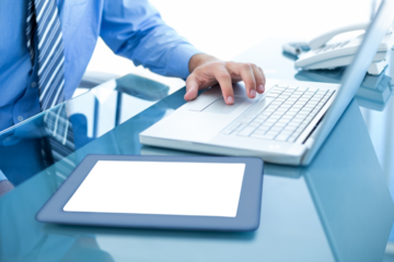 Businessman using his laptop 