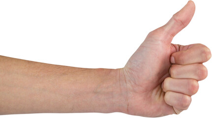 Cropped image of person showing thumbs up sign