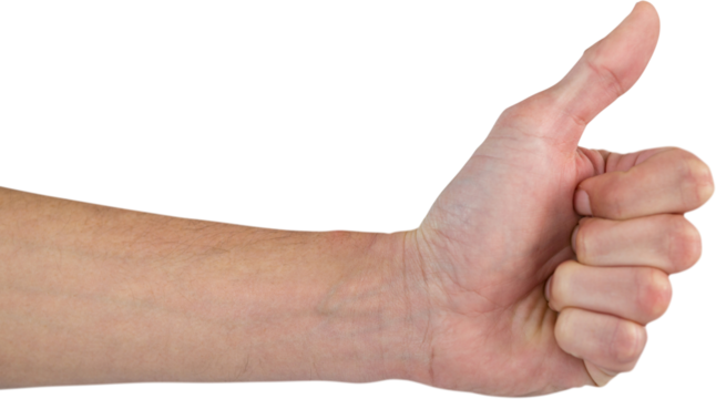 Cropped image of person showing thumbs up sign