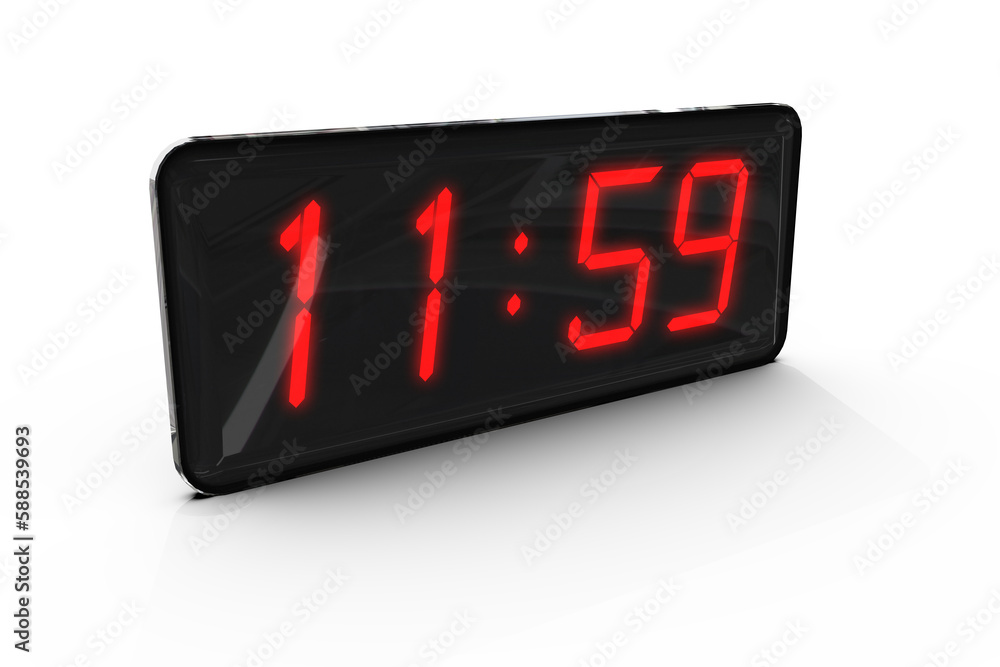 Aufkleber composite image of time displayed on digital clock