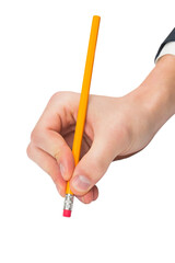 Hand using eraser on pencil
