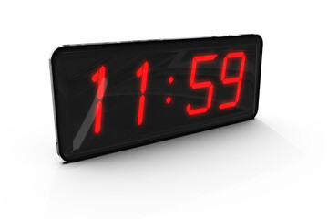 Composite image of time displayed on digital clock