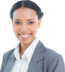 Businesswoman with colleagues behind in office