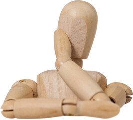 Wooden 3d figurine leaning on table