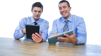 Businessmen using tablet
