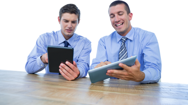 Businessmen using tablet