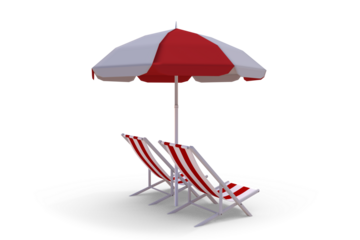 Image of sun lounger and sunshade