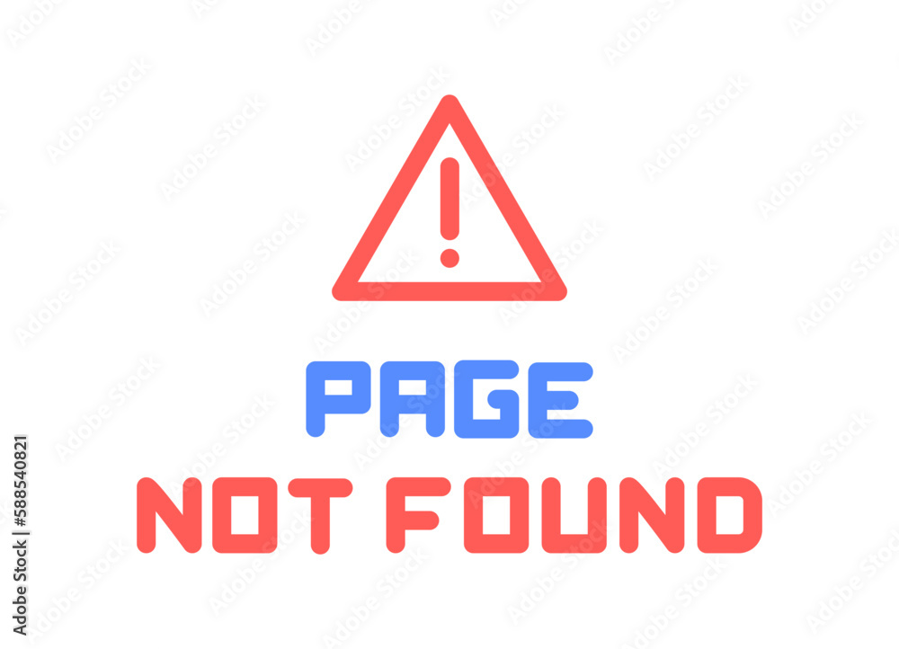 Poster attention danger thin line vector illustration icon with triangle and exclamation mark with 404 page