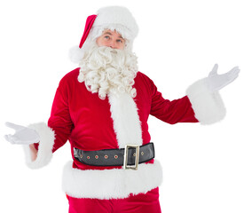 Father christmas with his hands out