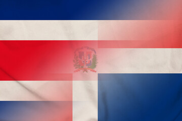 Costa Rica and Dominican Republic official flag transborder relations DOM CRI