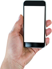 Cropped hand holding smart phone
