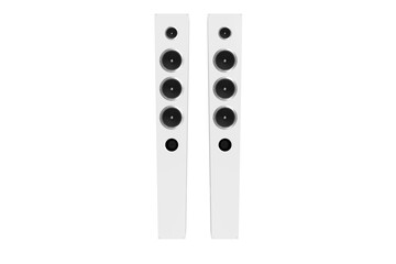 Two white speakers
