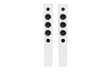 Two white speakers