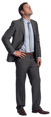 Serious businessman with hand on hip