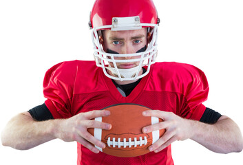 Portrait of focused american football player