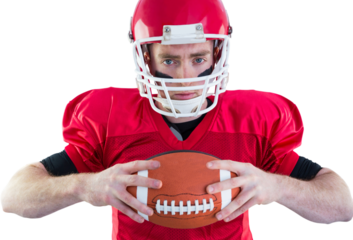 Portrait of focused american football player