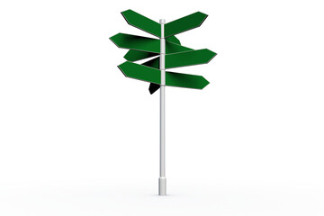 Green signpost