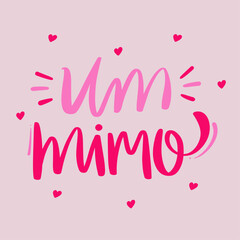Um mimo. A litte gift in brazilian portuguese. Modern hand Lettering. vector.