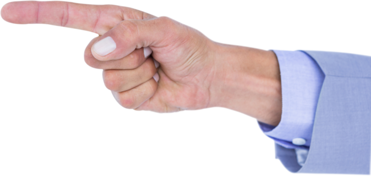 Businessman pointing away