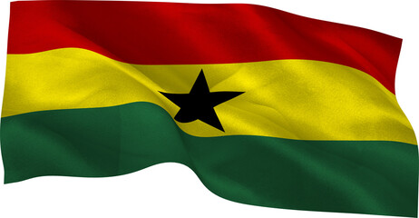 Digitally generated ghana national flag - obrazy, fototapety, plakaty