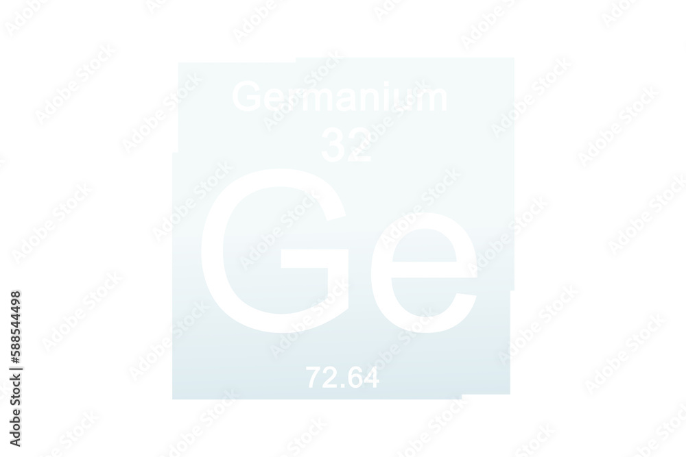 Sticker germanium element against white background