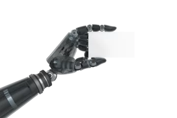 Poster Cyborg hand with placard © vectorfusionart