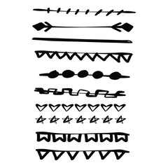 Obraz premium Set of handmade, hand drawn underline strokes isolated on white background EPS Vector 