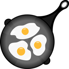 Eggs in frying pan icon