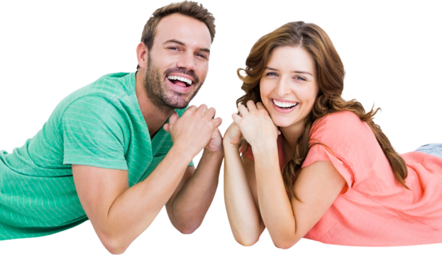 Portrait of cheerful young couple