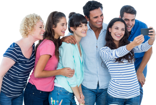 Creative business team taking a selfie - Powered by Adobe