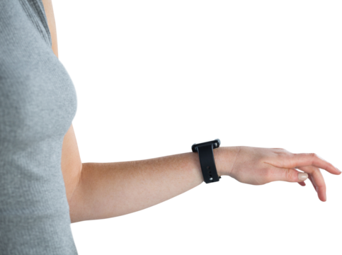 Cropped image of businesswoman with smart watch