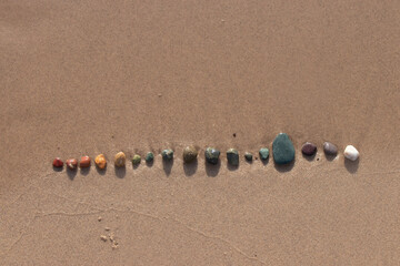 Rainbow Rocks in the Sand
