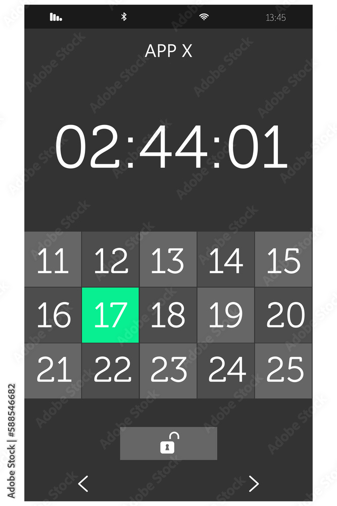 Poster digital image of calendar on mobile screen