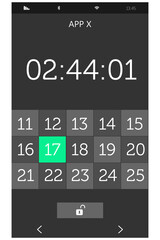 Digital image of calendar on mobile screen