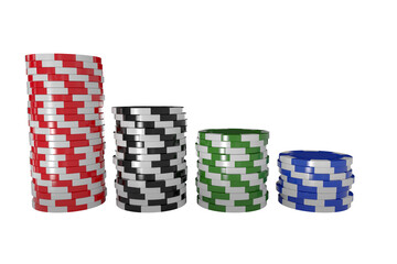 Illustration 3D image of gambling chips