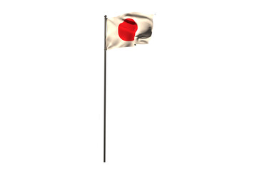 Waving Japanese flag on pole