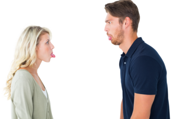 Childish couple having an argument