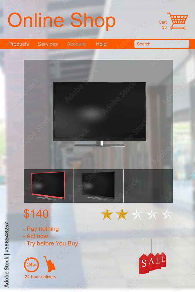 Poster computer monitors for sale displayed on web page