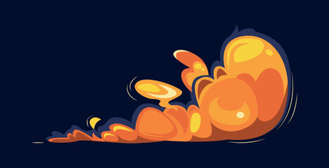 Bomb explosion concept. War and destruction, blast and burst. Design element for game and mobile app development. Template, layout and mock up. Cartoon flat vector illustration