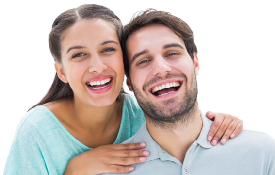 Cute couple smiling at camera