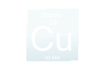 Copper element against white background