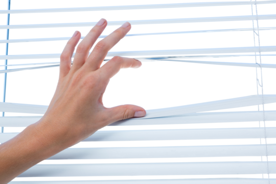 Hand opening venetian blind