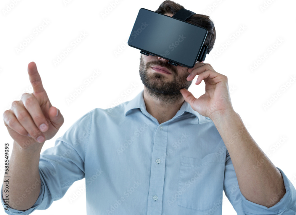 Aufkleber man pointing while using oculus rift headset