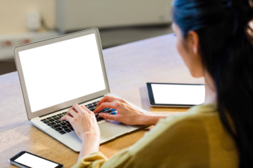 Businesswoman using a laptop