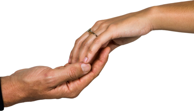 Cropped hand of couple holding hands