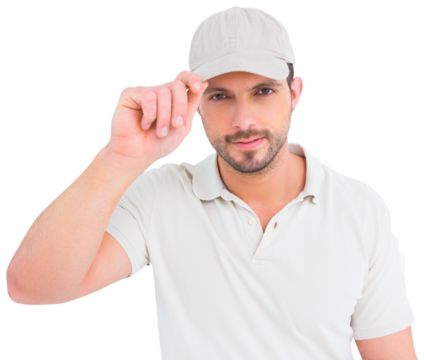 Delivery man wearing cap 